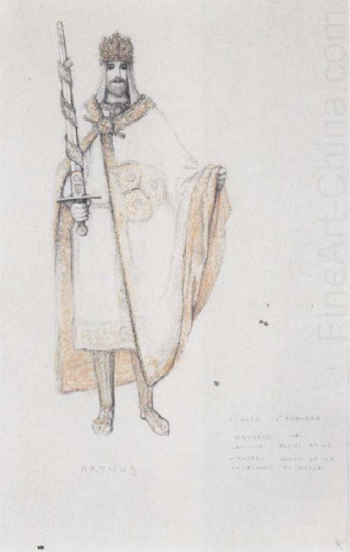 Costume Drawing for Le Roi Arthus Arthus, Fernand Khnopff